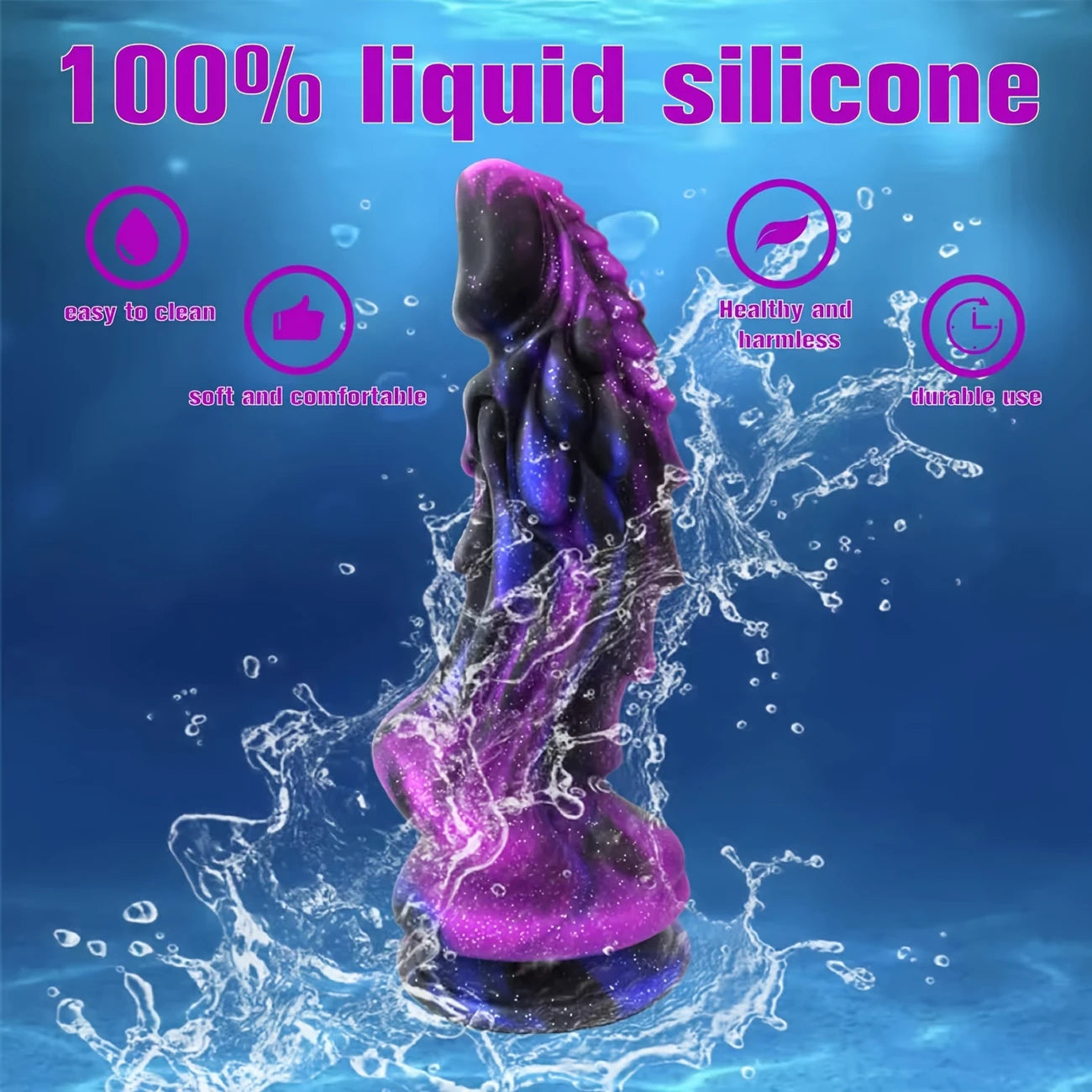 ColorMist Ripple Dildo – Ultra-Ridged Silicone with Suction Base 🌈💦✨
