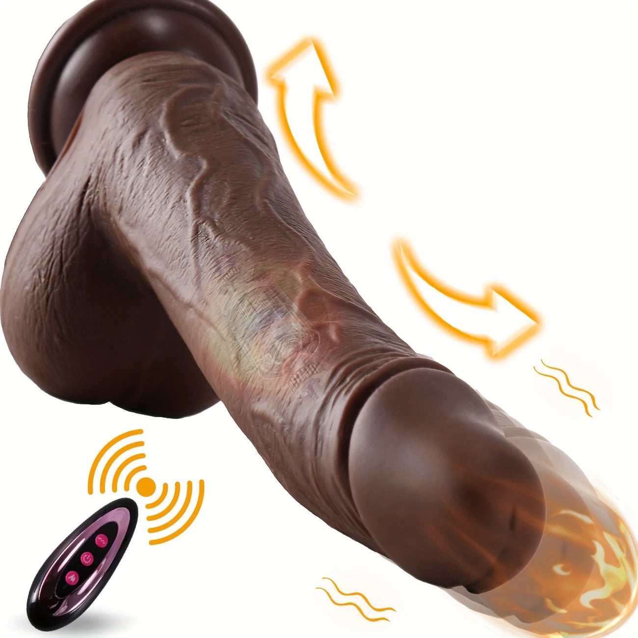 ThrustKing X – 4-in-1 Rotating Heatstroke Dildo with Remote Power Drive 🔥🍫💥
