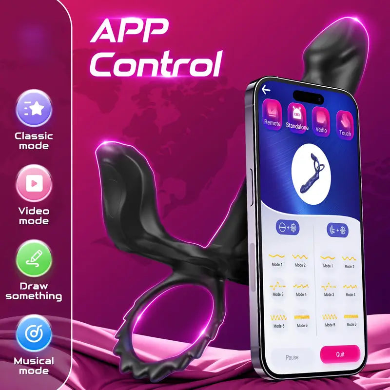 Midnight Surge App-Controlled Prostate & Cock Ring 🍆📱🔥