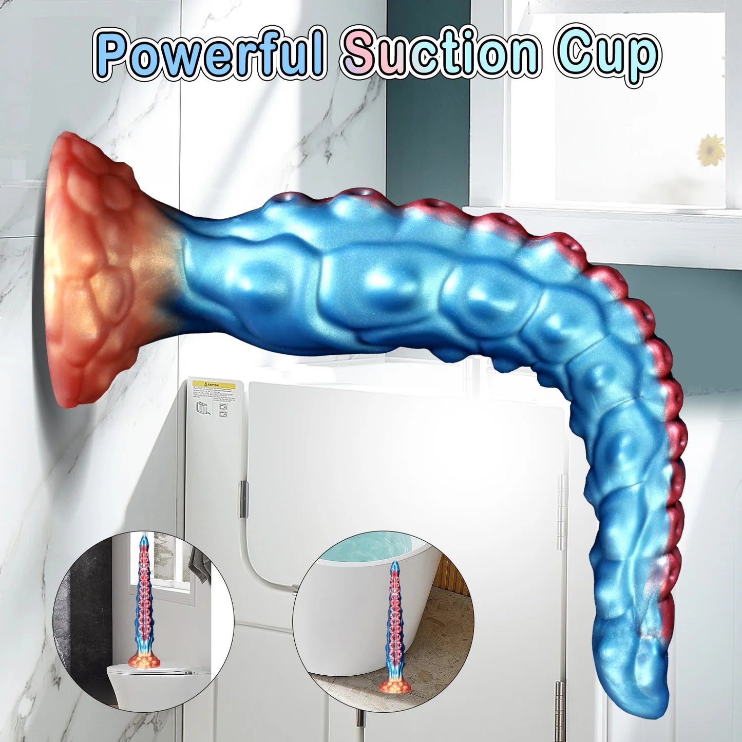 OctoLust X – Deep Tentacle Dildo with Suction Power & Sucker Texture 🐙💙🌊