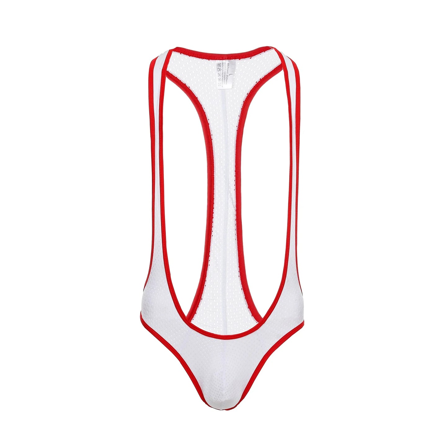Bare It Bold Mesh Mankini Bodysuit – Red Edition 🍒💪