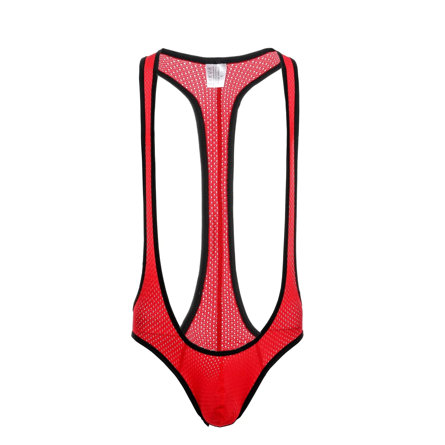 Bare It Bold Mesh Mankini Bodysuit – Red Edition 🍒💪