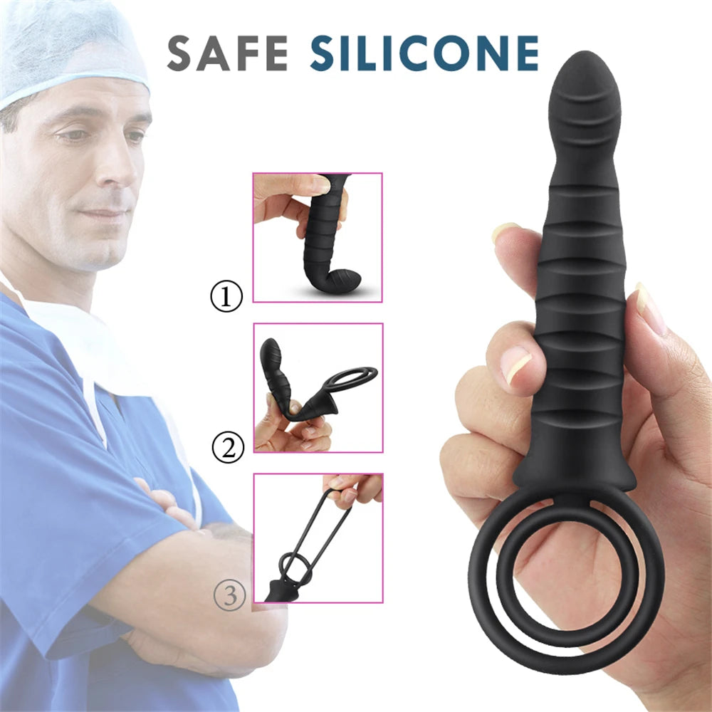 Remote-Controlled Prostate & Cock Ring Vibrator 🖤🔥