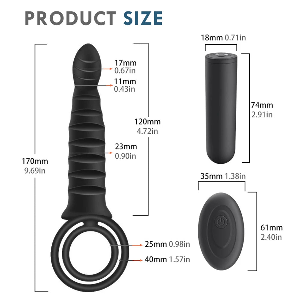 Remote-Controlled Prostate & Cock Ring Vibrator 🖤🔥