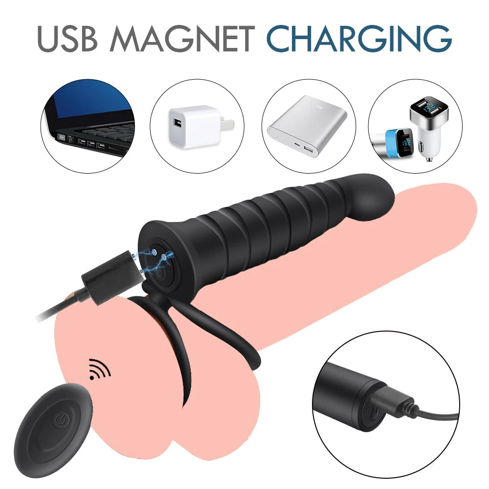 Remote-Controlled Prostate & Cock Ring Vibrator 🖤🔥