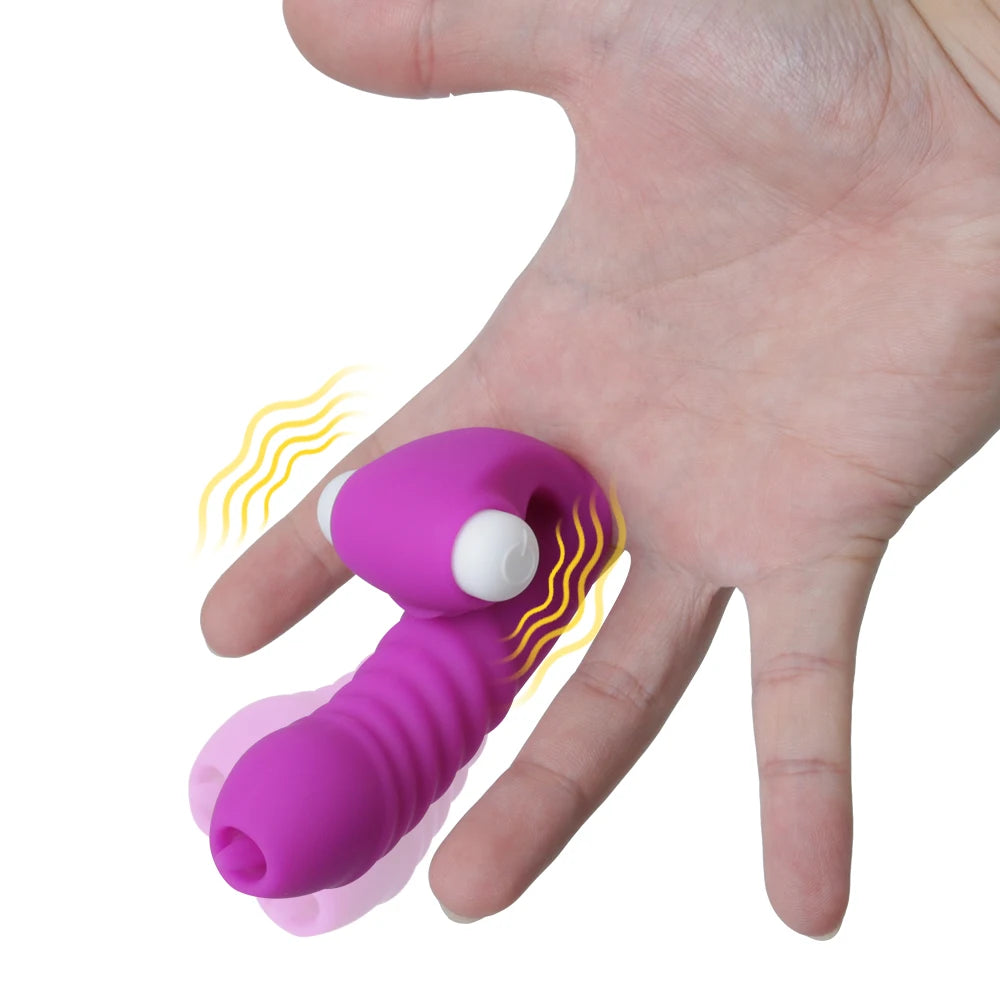 Vibrakiss – Finger Control Clit Flicker with Ribbed Anal Tip 💋🔥