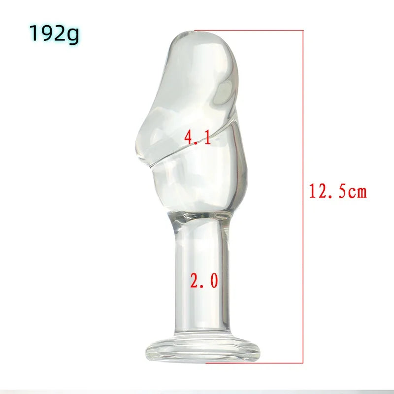 Crystal Thruster β Glass Dildo Plug with Bold Curves ππ―π₯