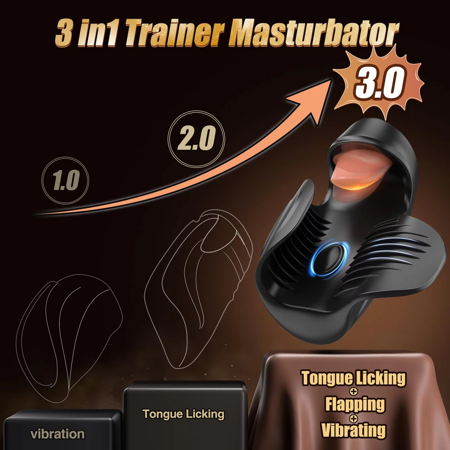 TongueTamer X – 2-in-1 Licking & Tapping Glans Vibrator for Intense Edge Training 🍒⚡🌀