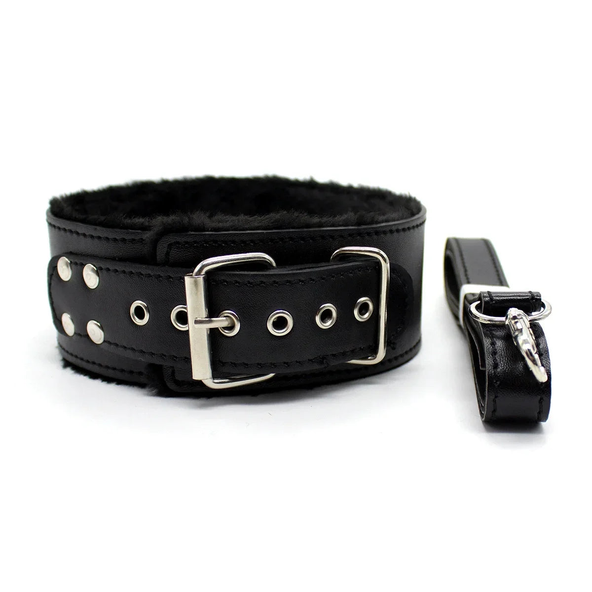 VelvetGrip PU Bondage Collar with Leash๐๐๐ฅ