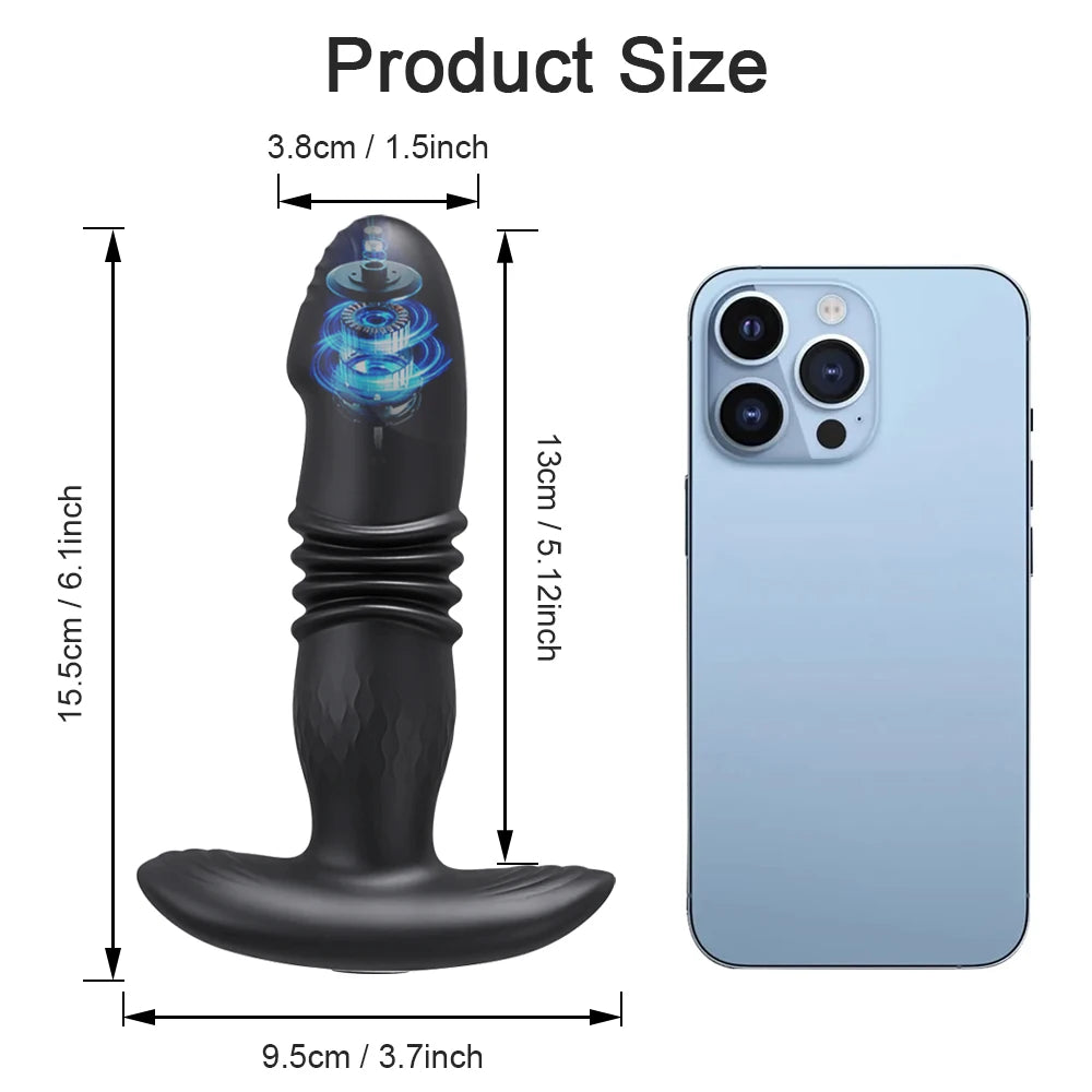 ThrustX Rider – Telescopic Prostate Plug with Remote Vibes & Girthy Shaft 💣🍑🖤