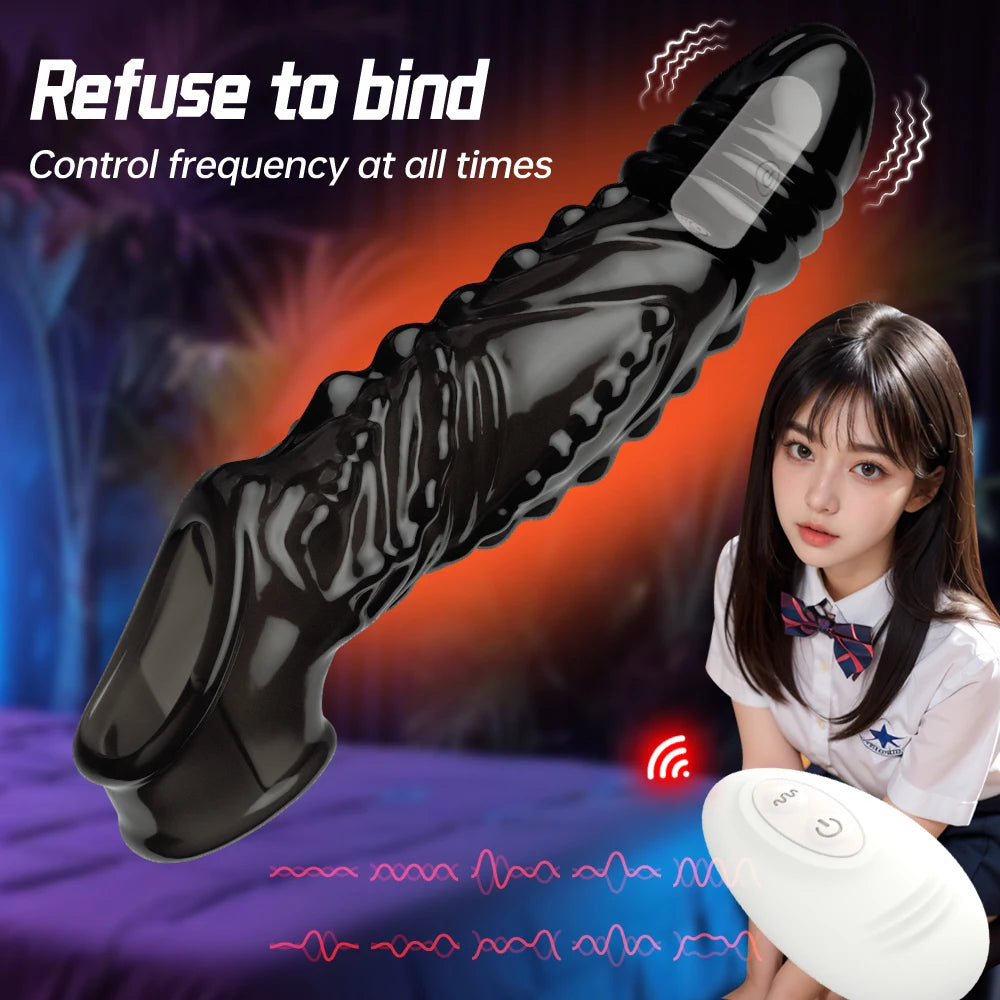 Deep Surge β Remote-Controlled Ribbed Vibrating Sleeve β‘π