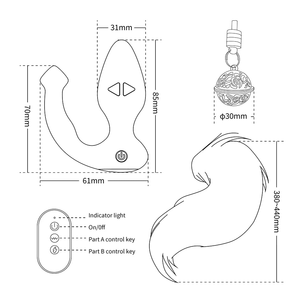 Estim FoxTail Plug 🐾⚡🎁