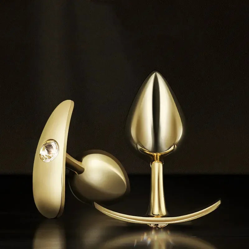 GoldRush – Luxe Crystal Steel Anal Plug ✨🍑💎