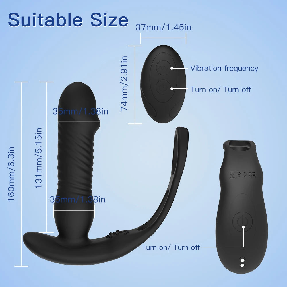 STIMUFORCE™ – Telescopic Prostate Vibe with Cock Ring Control 💥🍑