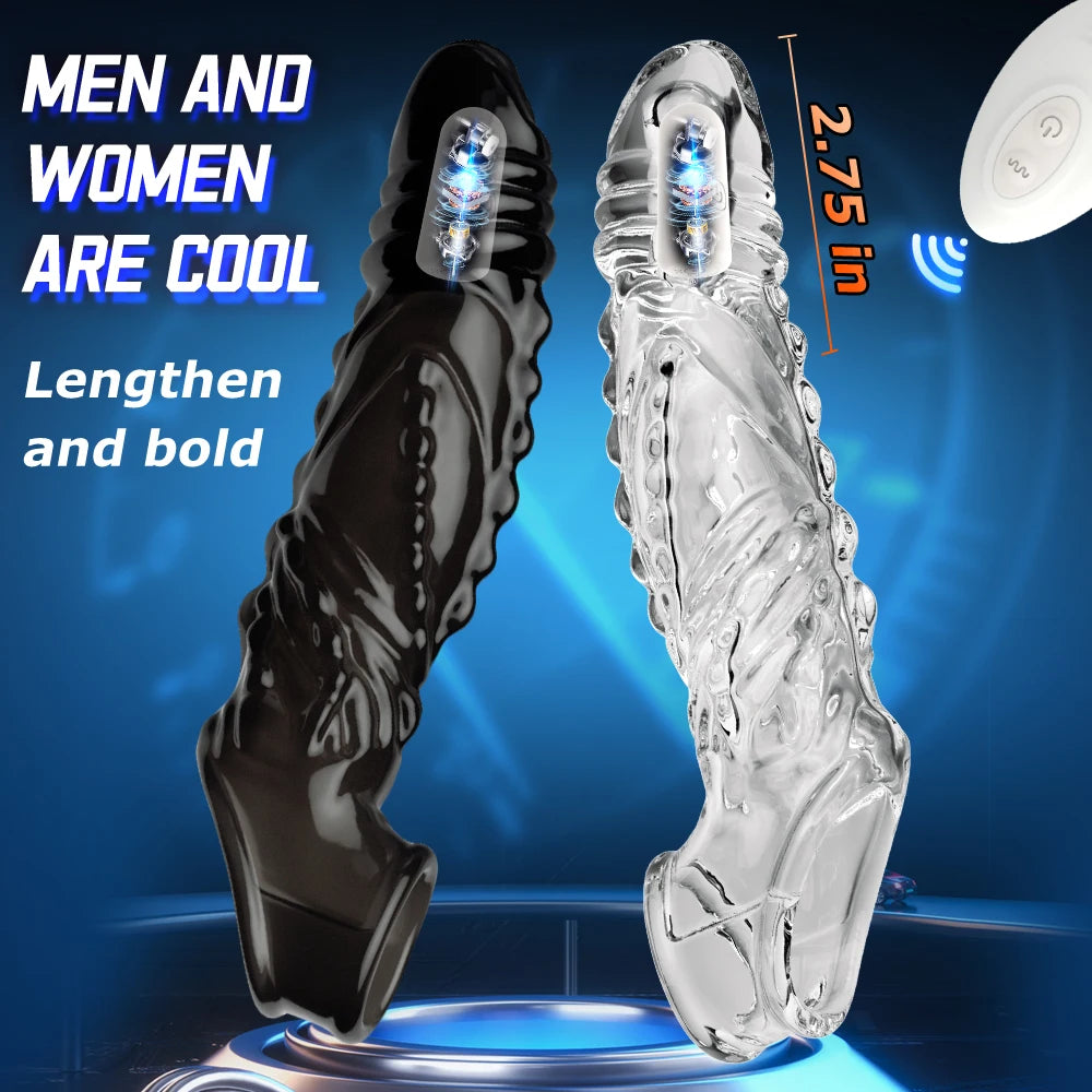Deep Surge β Remote-Controlled Ribbed Vibrating Sleeve β‘π