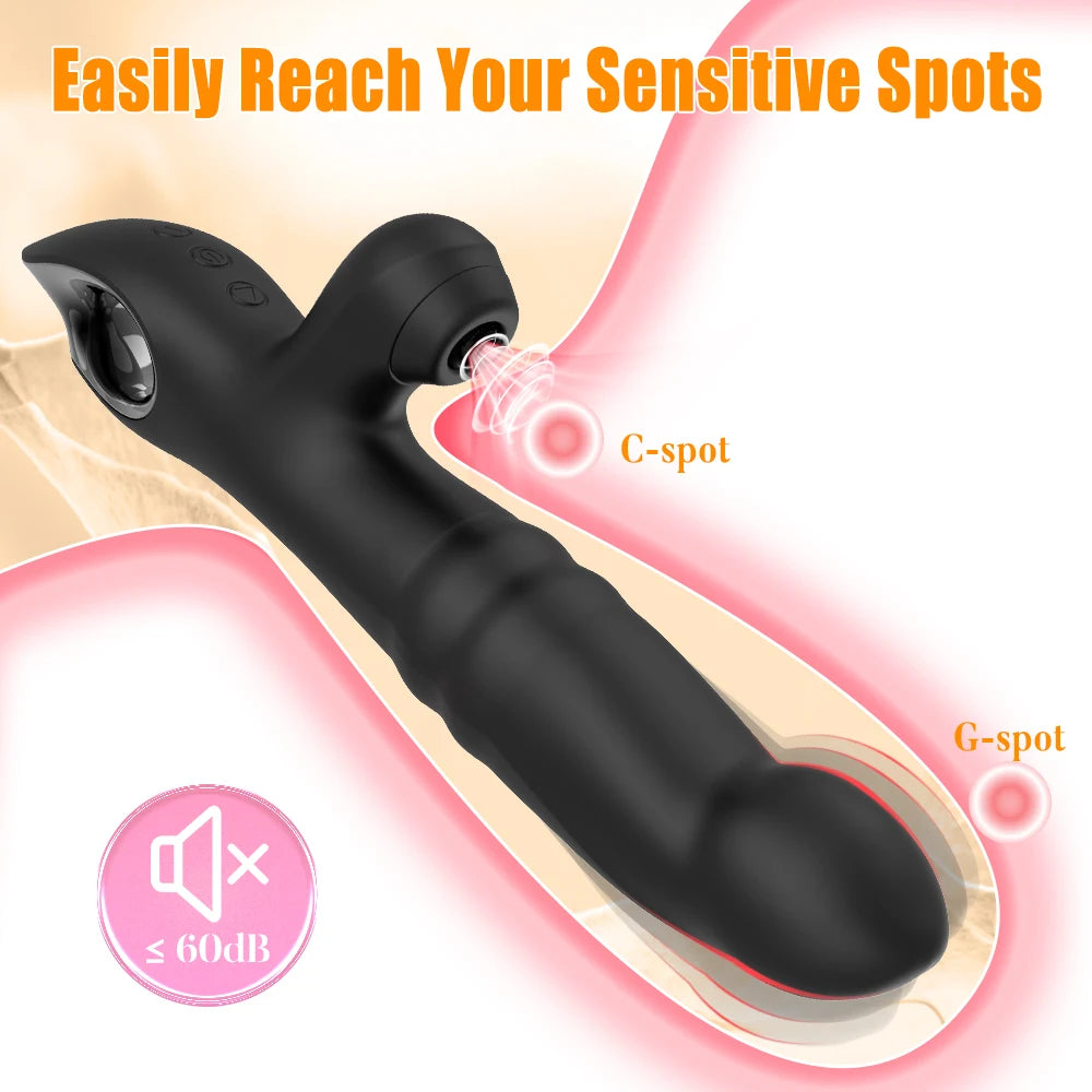 SuctionWave Beaded Thrusting Vibrator💦💓