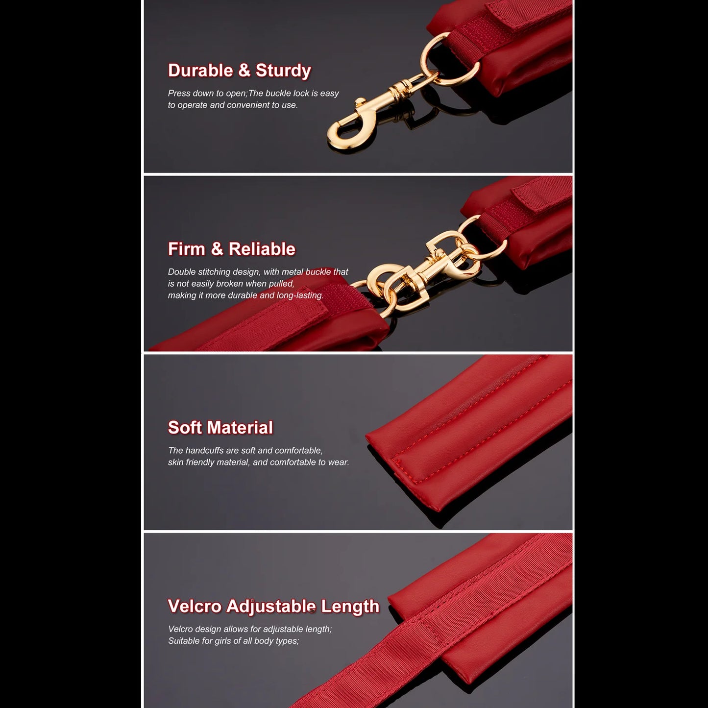 Velvettie Bond β Red Leather Restraint Cuffs π