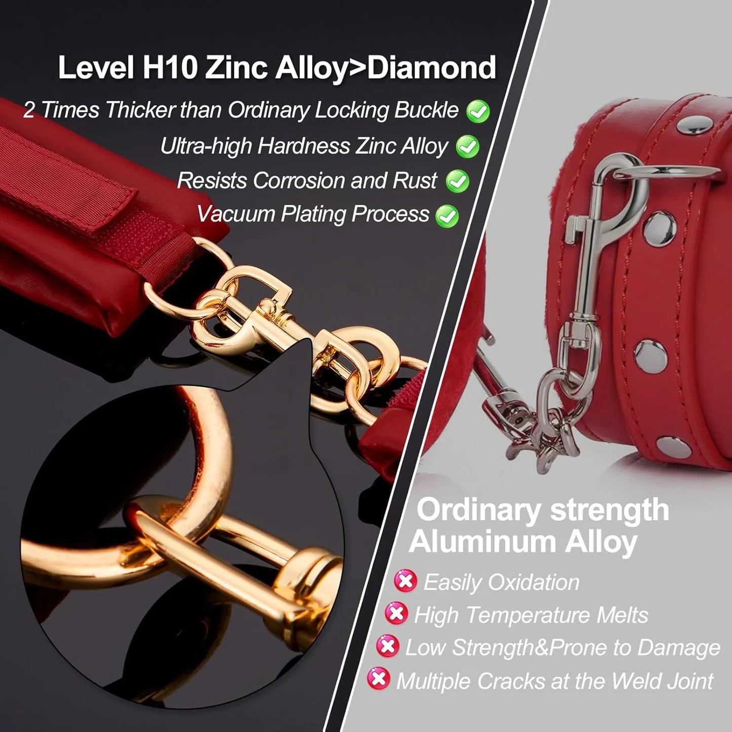 Velvettie Bond β Red Leather Restraint Cuffs π