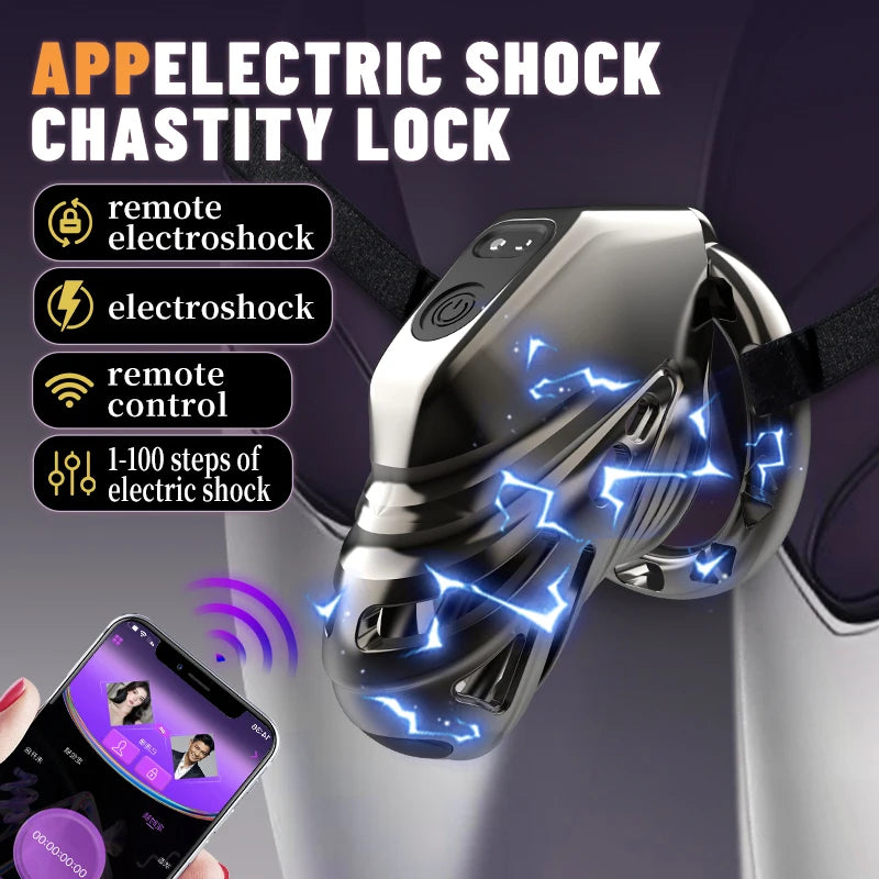 VoltCage Electro Lock – App-Controlled Chastity Cage 🔒⚡