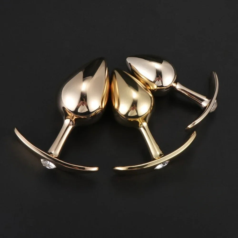 GoldRush – Luxe Crystal Steel Anal Plug ✨🍑💎