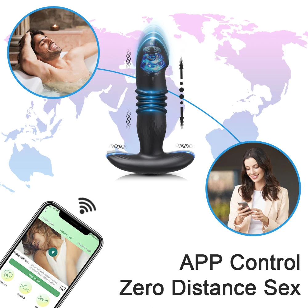ThrustX Rider – Telescopic Prostate Plug with Remote Vibes & Girthy Shaft 💣🍑🖤