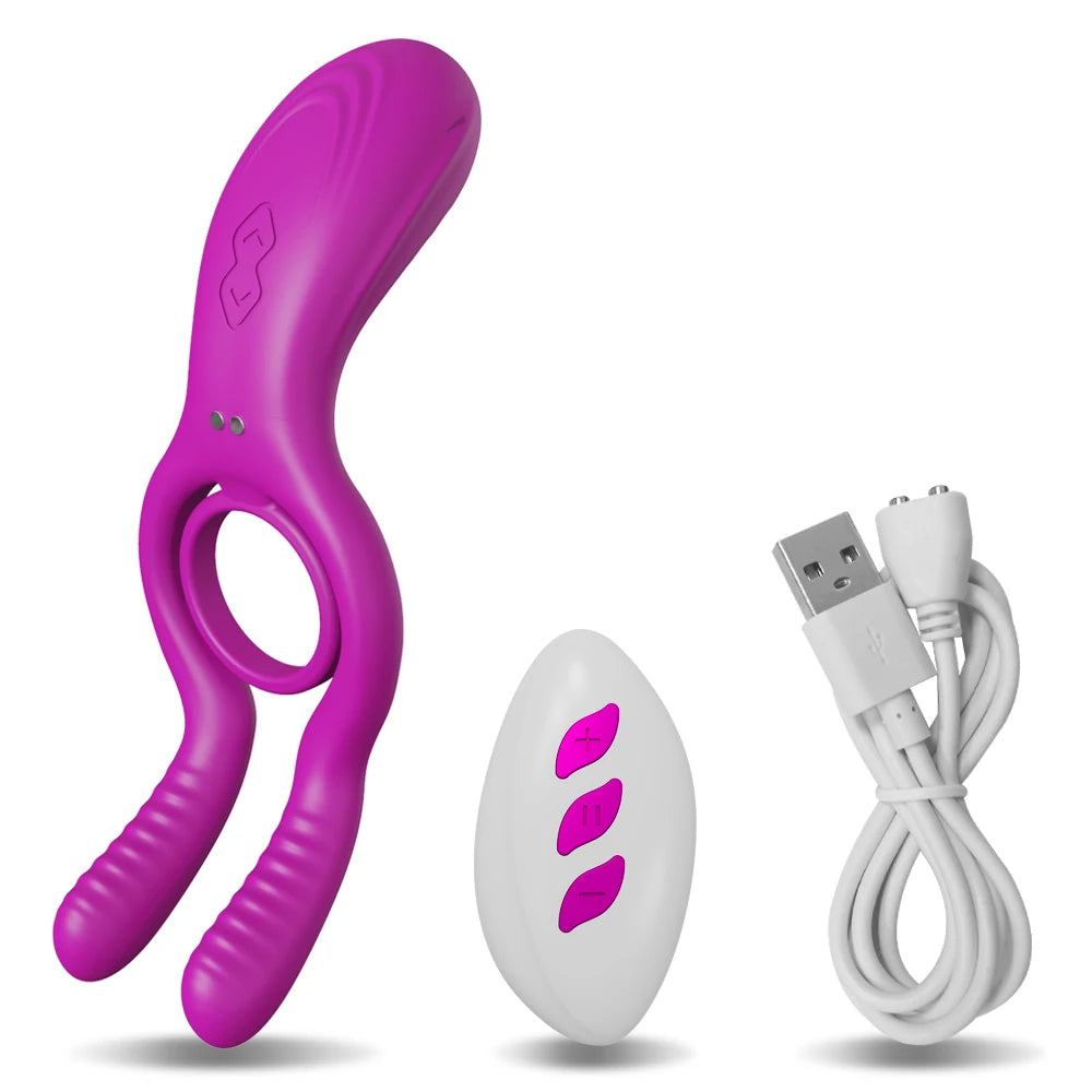 Dual Vibrating Clit & Cock Ring – 12-Mode Pleasure Enhancer⚡🔥