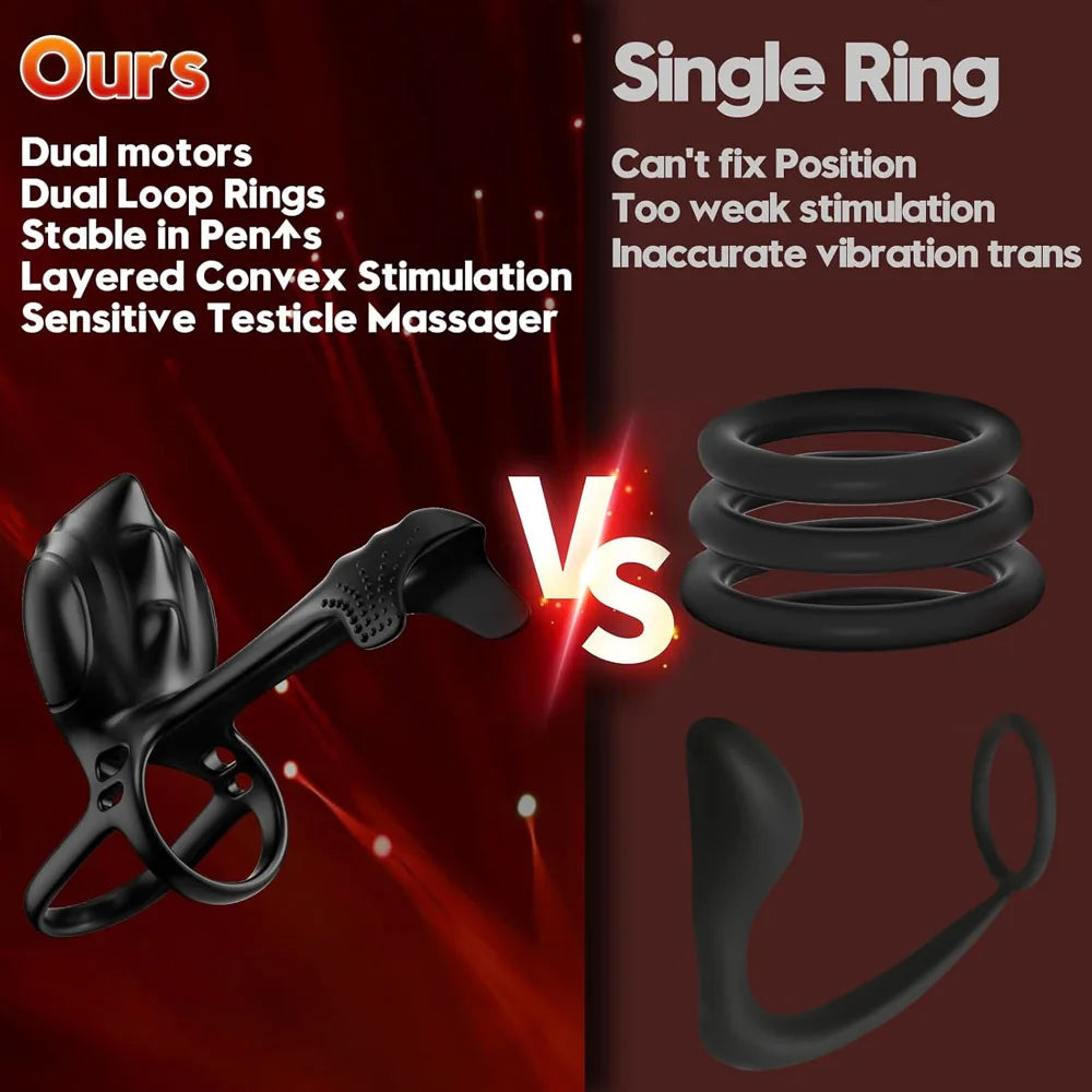 VibeStrike App-Controlled Dual Cock Ring 🔥