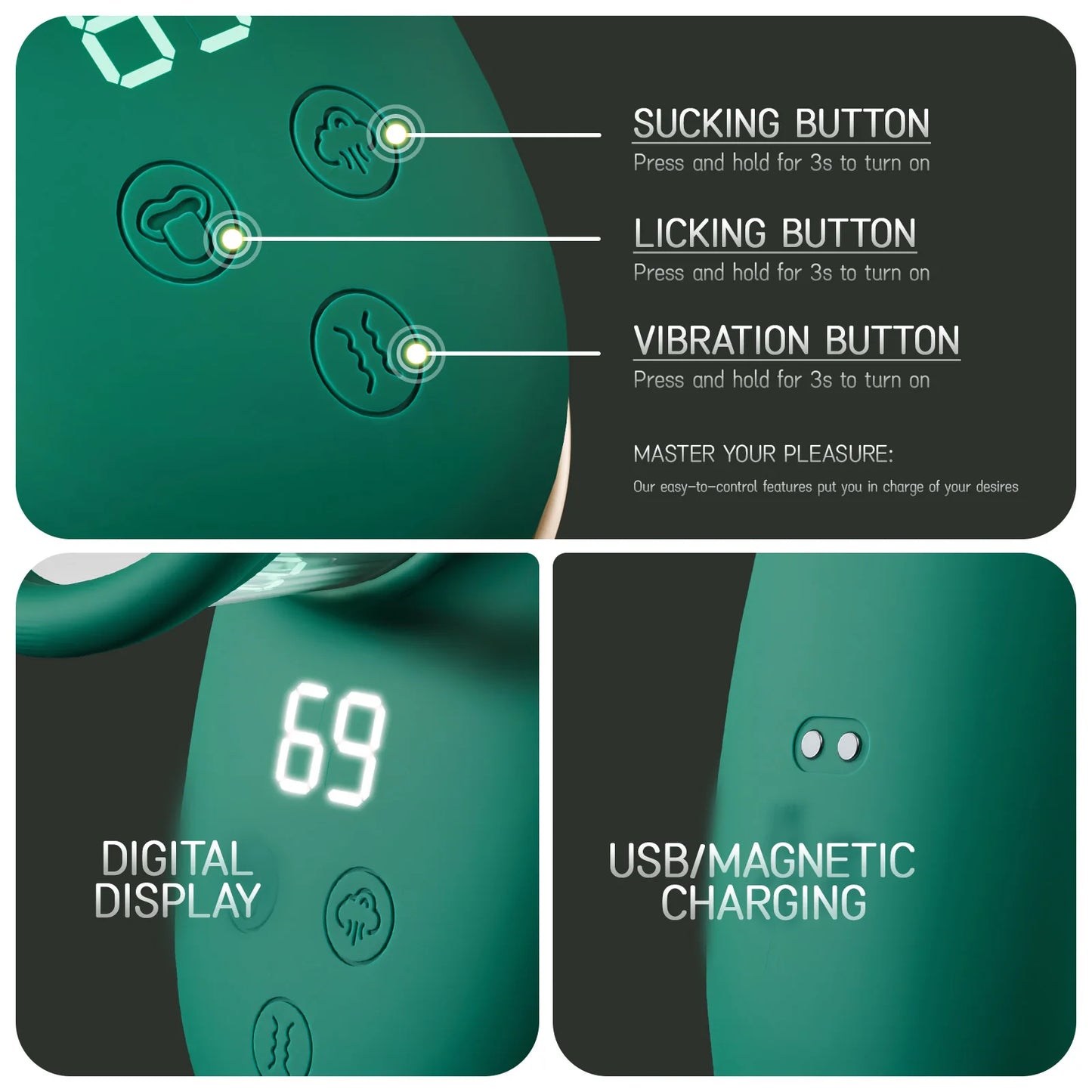 VibeLust Duo – Nipple Sucker & Pulsing Dildo Set 💚👅💥