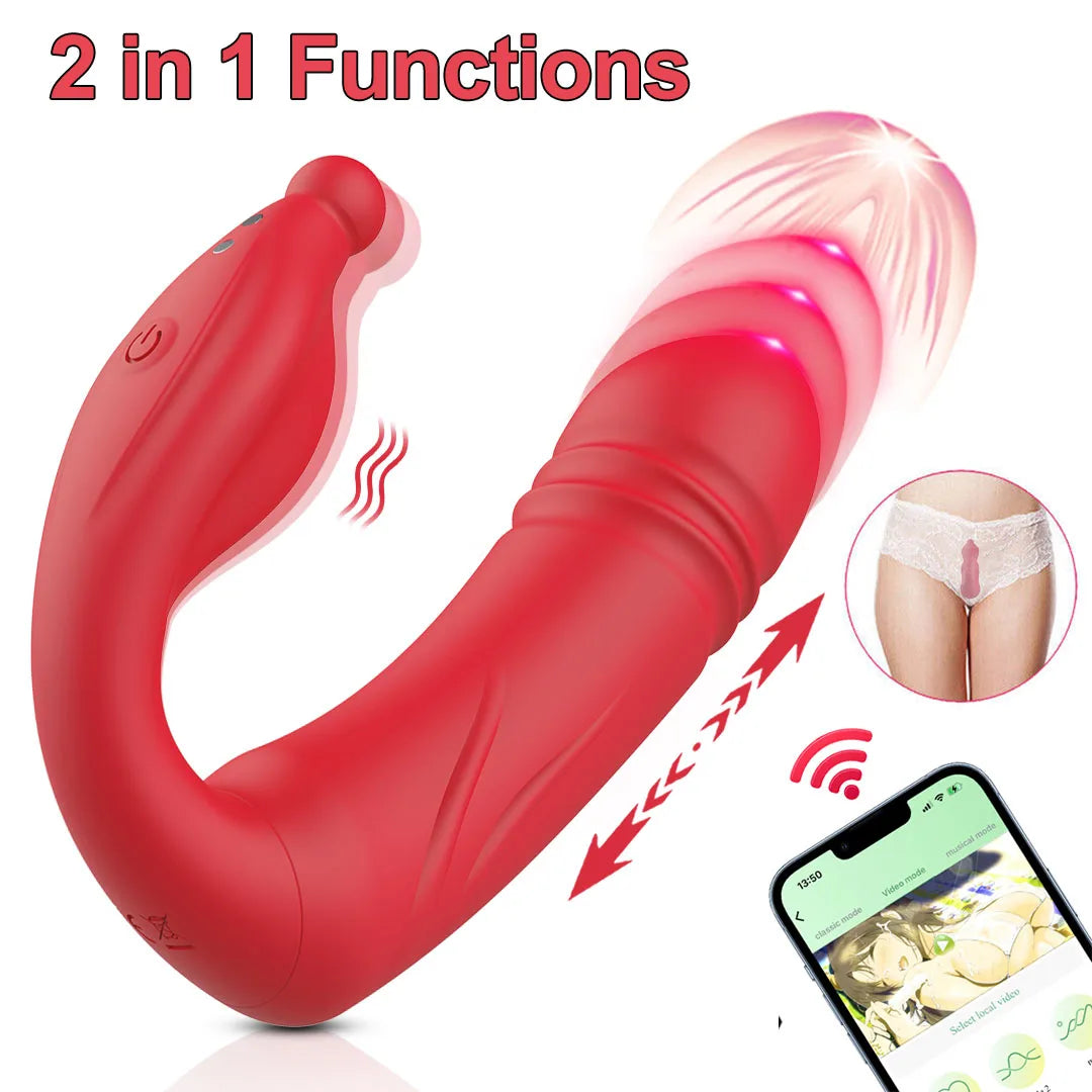 Dual Motor Thrusting G-Spot Vibrator with Remote & App Control 🔥