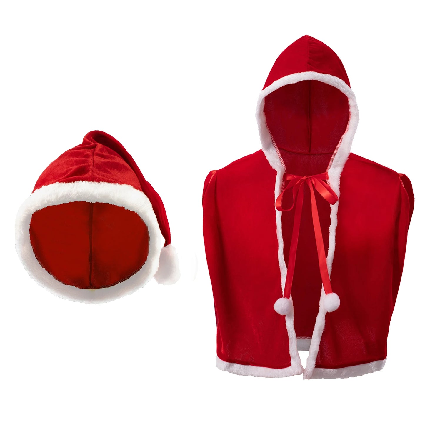 🔥Jingle Tease Santa Crop Set – Hat + Cape Edition🎅❄️