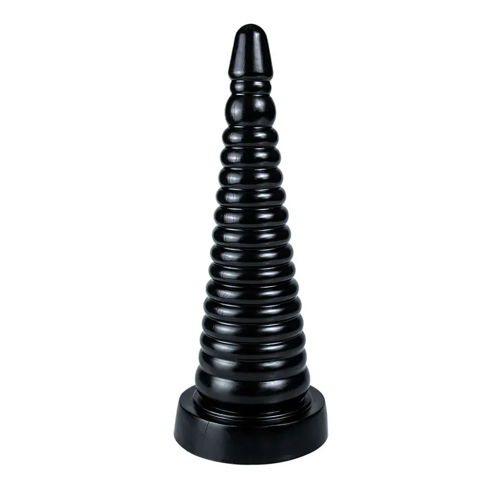Ascend Spiral – XXL Ribbed Dildo 🖤🌪️
