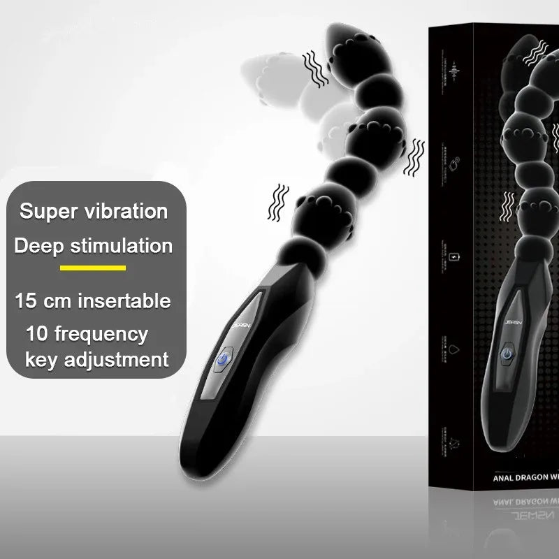 Duron Whip – 10-Mode Vibrating Anal Beads🔥