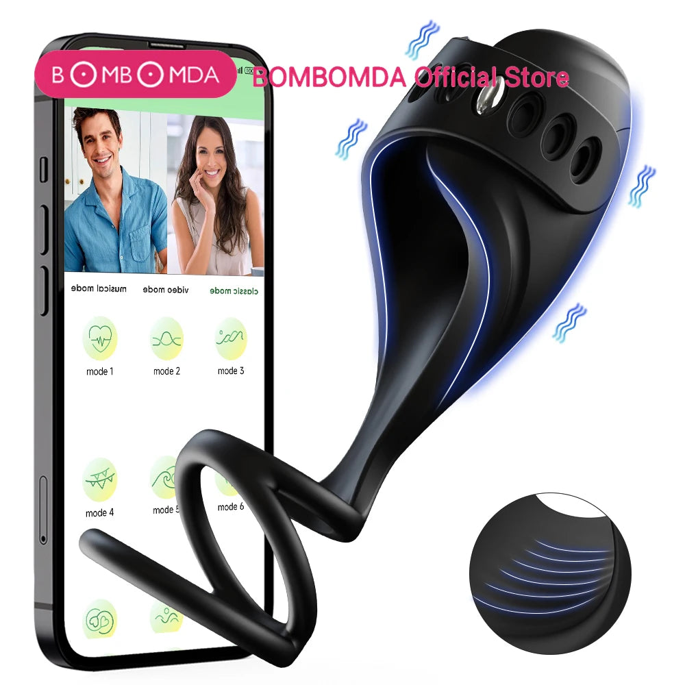 PulseLock X – 3-in-1 App-Controlled Cock Ring & Glans Massager 🔒📱💥