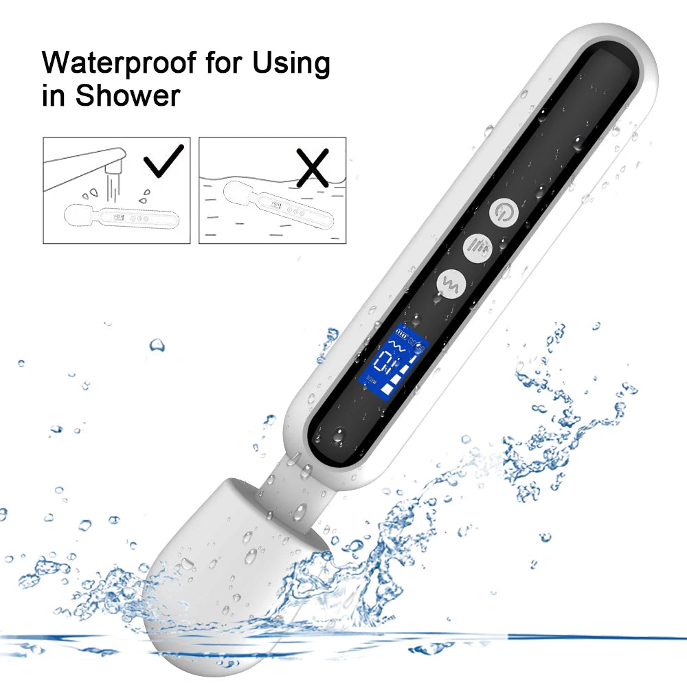 DeepGlide LCD Wand Massager ⚡🖤📊