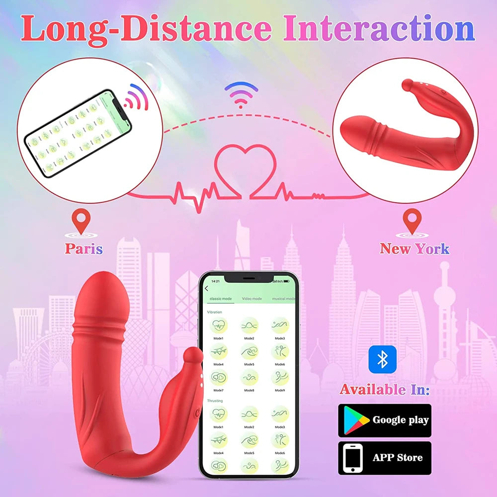 Dual Motor Thrusting G-Spot Vibrator with Remote & App Control 🔥