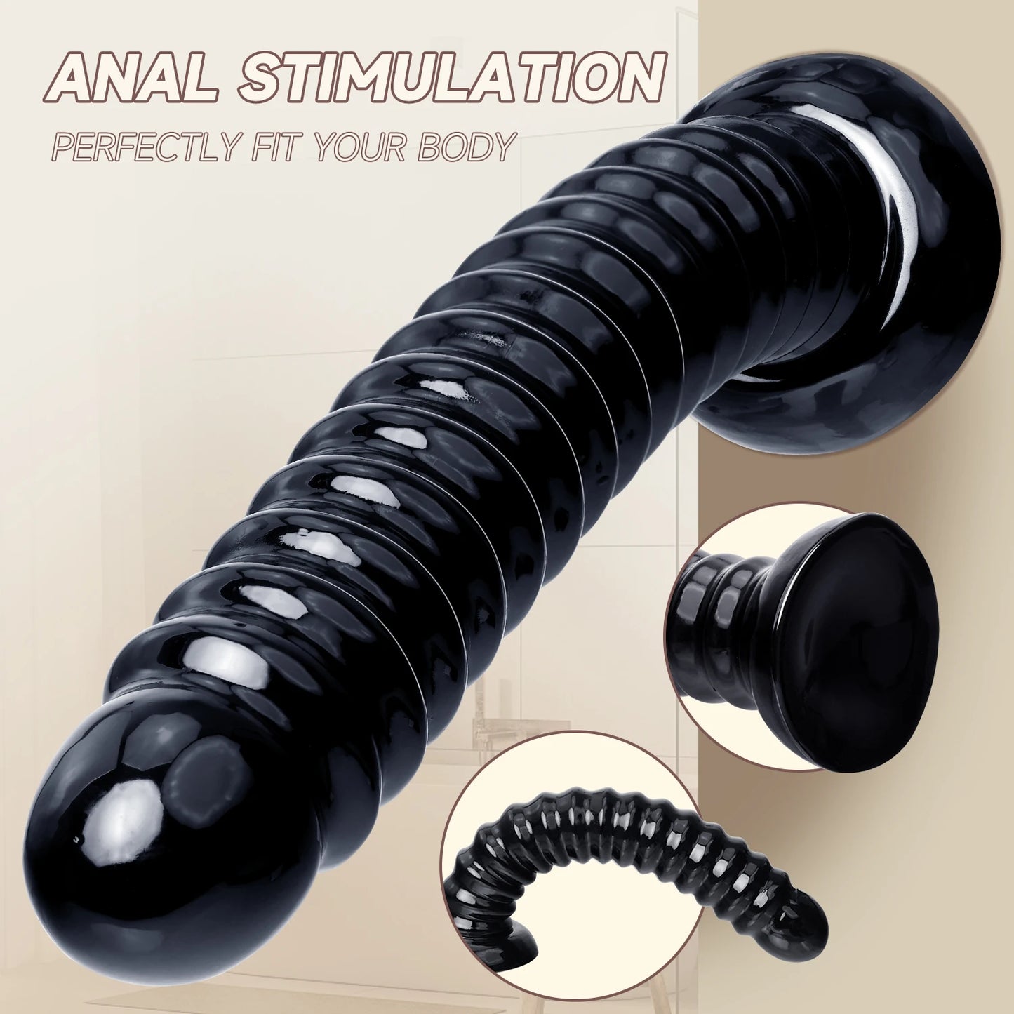 Ribbed DepthMaster XXL Suction Plug 🖤🔥💦
