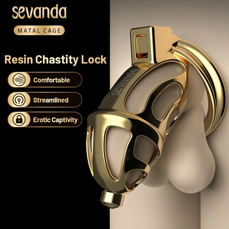 Sevandas Premium Resin Chastity Cage – Gold Edition ✨
