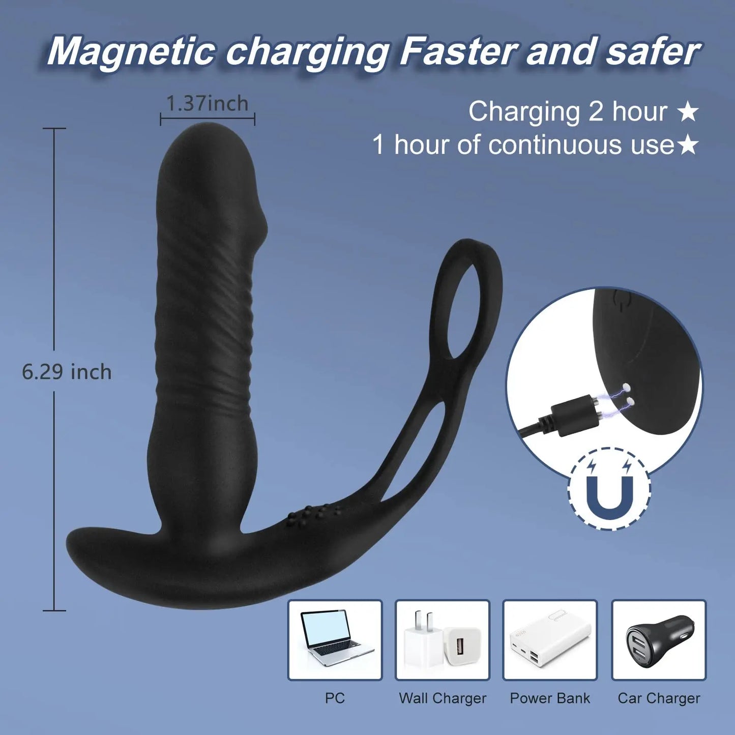STORMRIDER – Telescopic Vibe Plug with Lock Ring Control ⚡💦