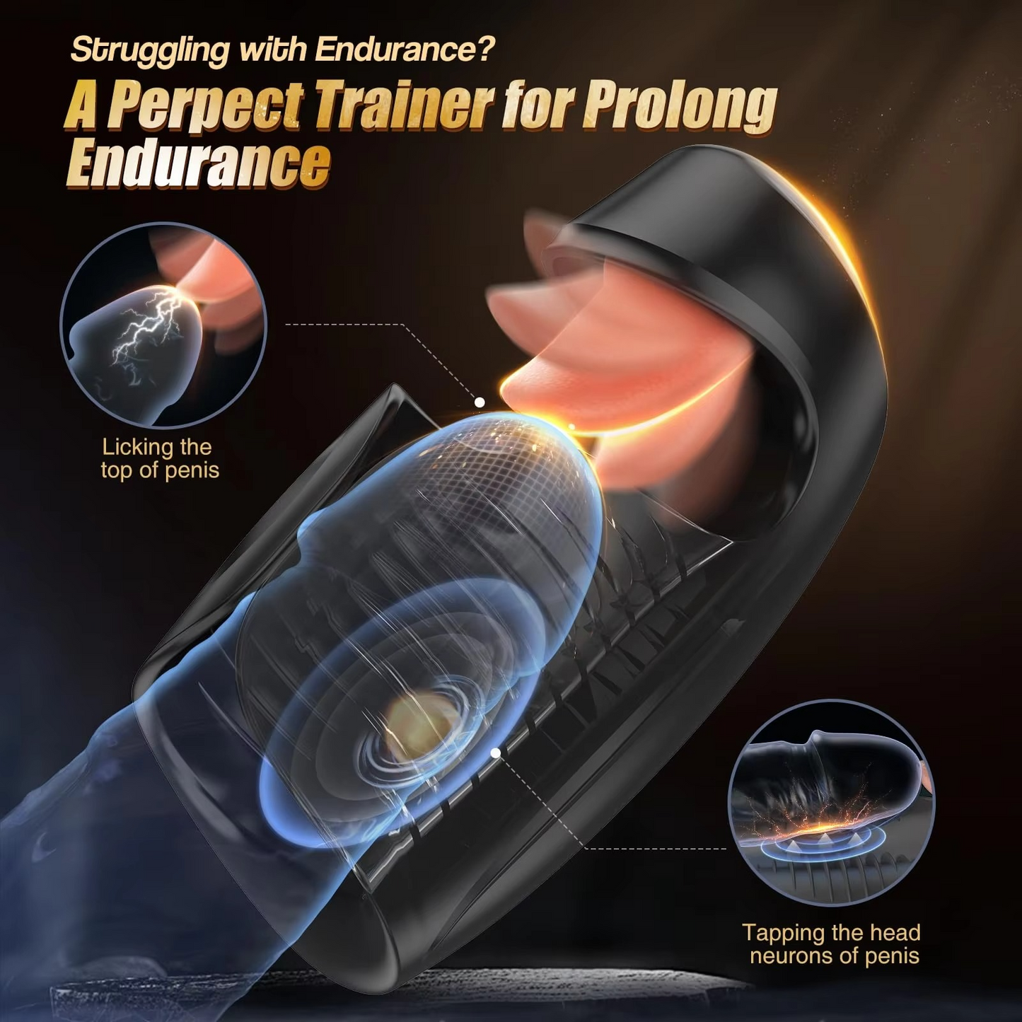 TongueTamer X – 2-in-1 Licking & Tapping Glans Vibrator for Intense Edge Training 🍒⚡🌀