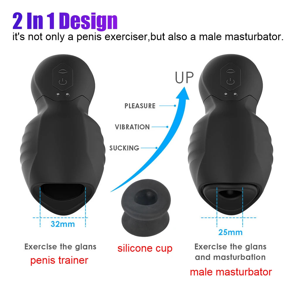 SuckPulse X – 7-Mode Glans Suction Trainer with Vibration & Oral Feel 💋⚡