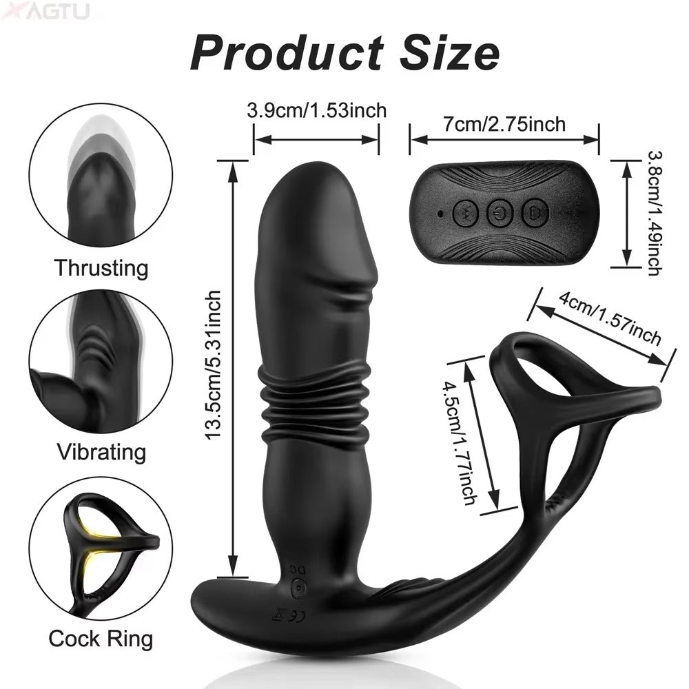 Inferno Grip – Dual Motor Anal Thruster with Cock Ring & Remote 🔥🍑🖤