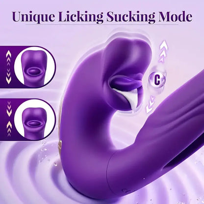 ThrustFever 3-in-1 Tongue-Thrusting Vibrator 😈💜
