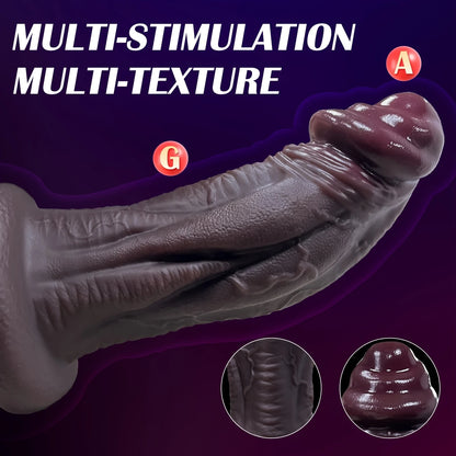 PlumBeast X – Ultra-Thick Veined Dildo with Suction Cup & Stretch Impact 🍇🔥💪