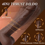 ThrustKing X – 4-in-1 Rotating Heatstroke Dildo with Remote Power Drive 🔥🍫💥