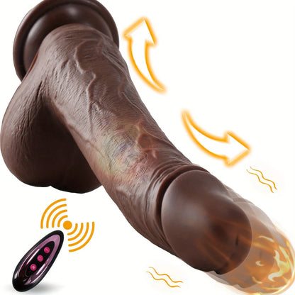 ThrustKing X – 4-in-1 Rotating Heatstroke Dildo with Remote Power Drive 🔥🍫💥