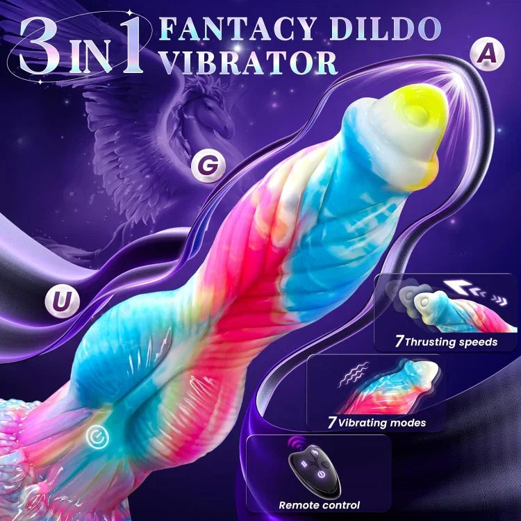 RainbowRage X – ColorStorm Fantasy Dildo with 49 Vibe+Thrust Combos 🌈💥🦄💖