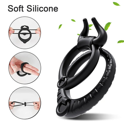 Dual Horn Vibe Ring – Wild Pulse Edition 🖤🐂💦