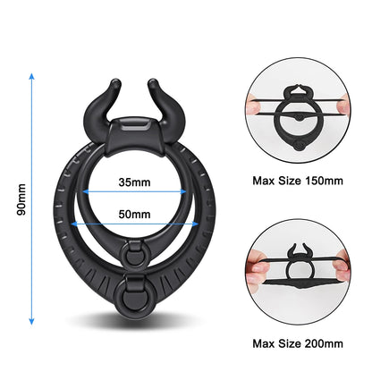 Dual Horn Vibe Ring – Wild Pulse Edition 🖤🐂💦