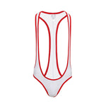 Bare It Bold Mesh Mankini Bodysuit – Red Edition 🍒💪