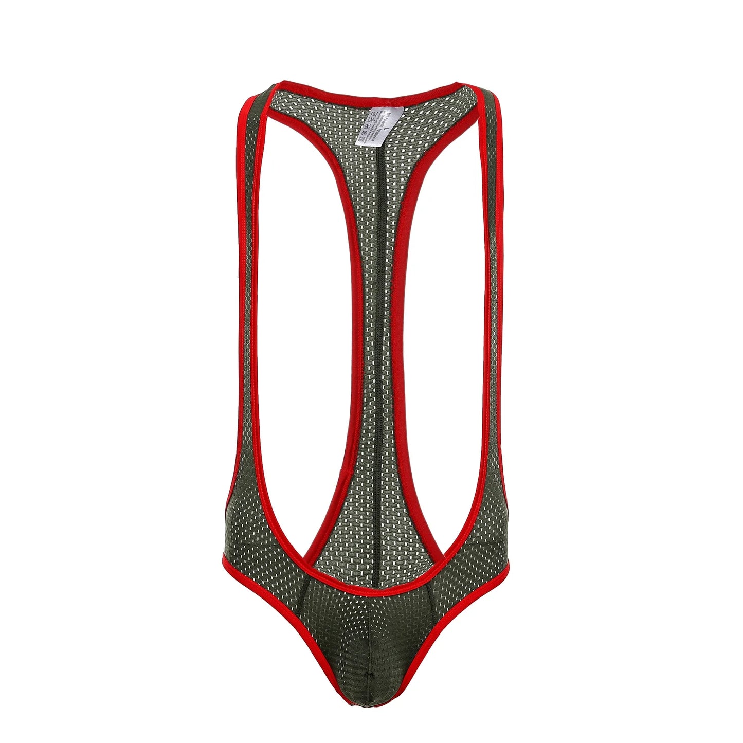 Bare It Bold Mesh Mankini Bodysuit – Red Edition 🍒💪